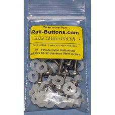 1010 3 Piece nylon Railbuttons - Package of 10